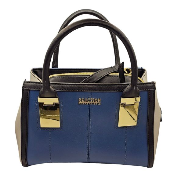 Kenneth Cole Reaction Purse Handbag Two Tone Blue and White EUC - Picture 2 of 11